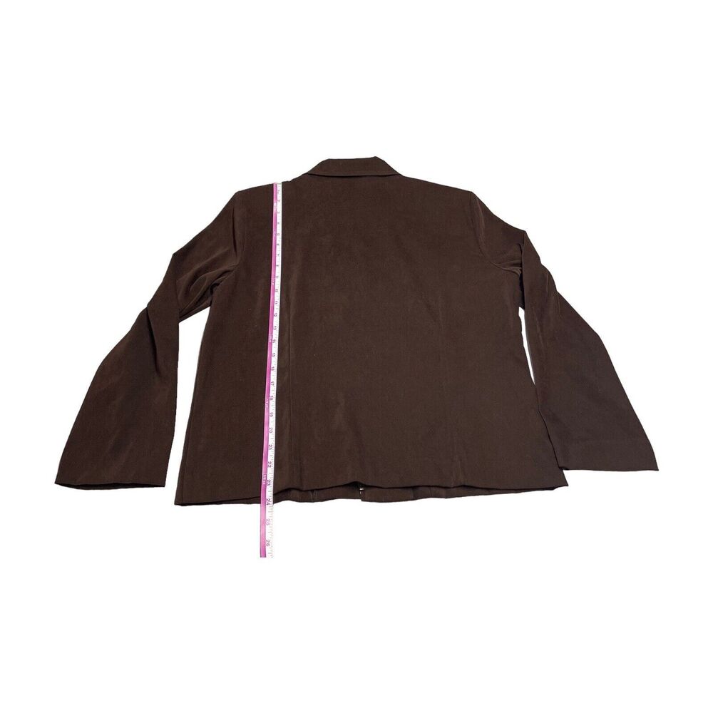 Briggs New York Long-Sleeved Zippered Brown Blazer Jacket Women’s Size 12 - Picture 5 of 8